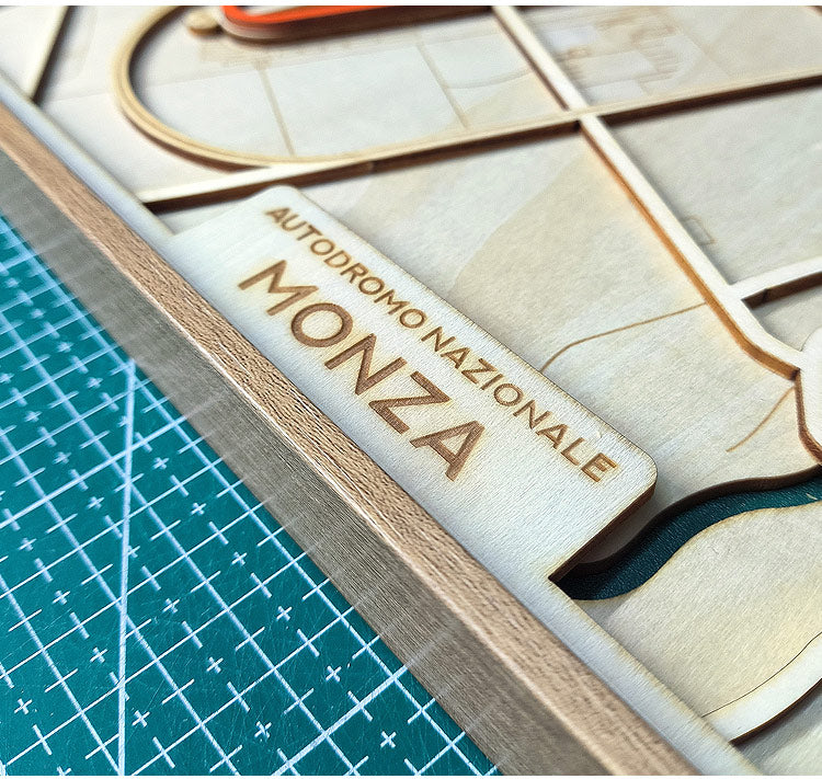 F1 Monza Circuit & City Map – 3D Layered Wood Carving Wall Art - EdgeFollow