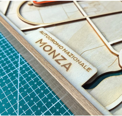 F1 Monza Circuit & City Map – 3D Layered Wood Carving Wall Art - EdgeFollow