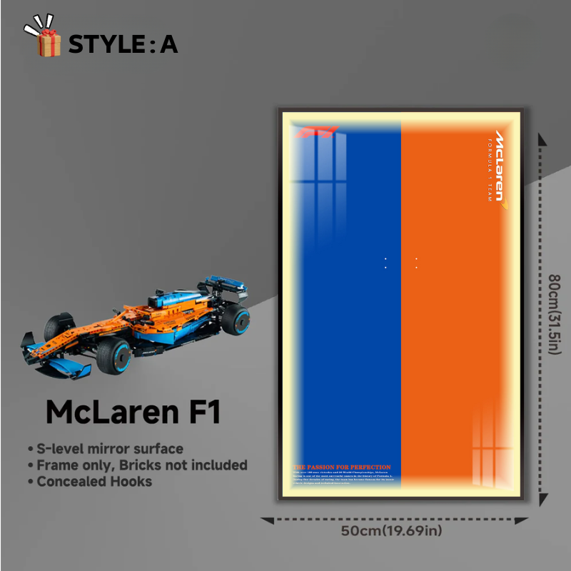 LED Wall Display Frame for LEGO® Technic McLaren F1 Race Car 42141