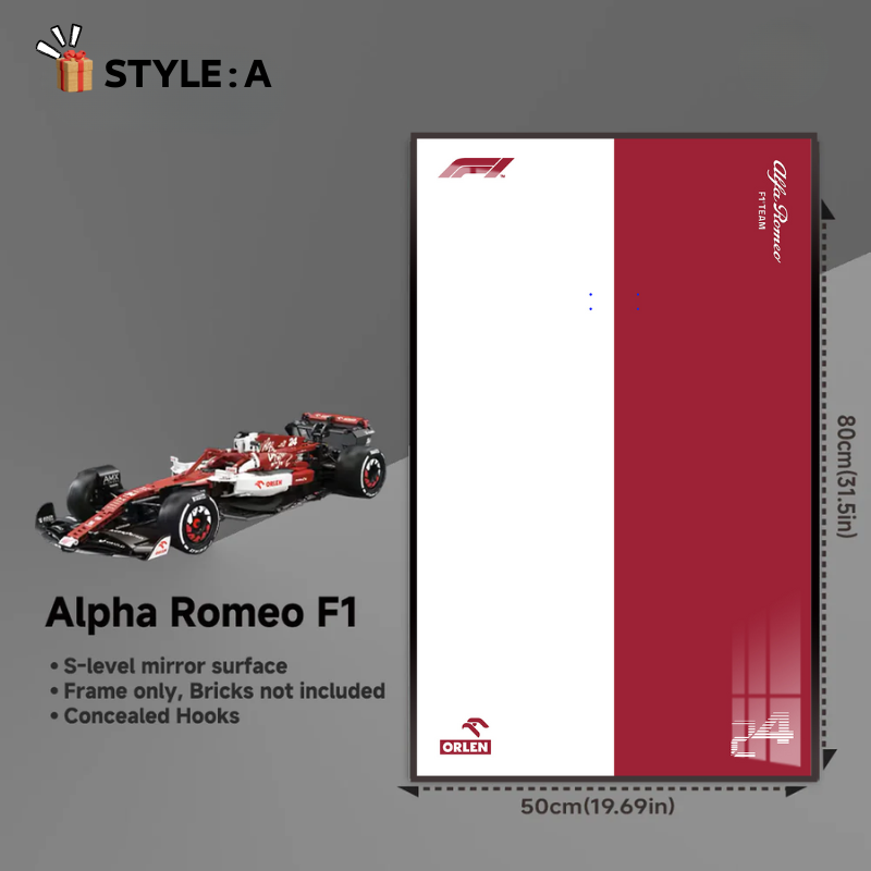 Car Display frame for CaDA Alfa Romeo Formula 1 C64005W MOC Technical Car