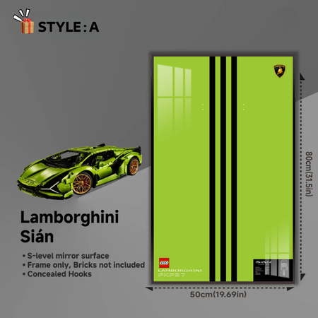 LED Wall Display Frame for LEGO® Technic F1 42115 Lamborghini Sián FKP 37