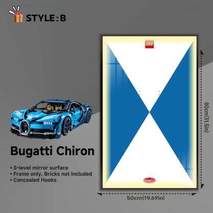 LED Wall Display Frame for LEGO® Technic F1 42083 Bugatti Chiron