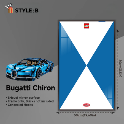 LED Wall Display Frame for LEGO® Technic F1 42083 Bugatti Chiron