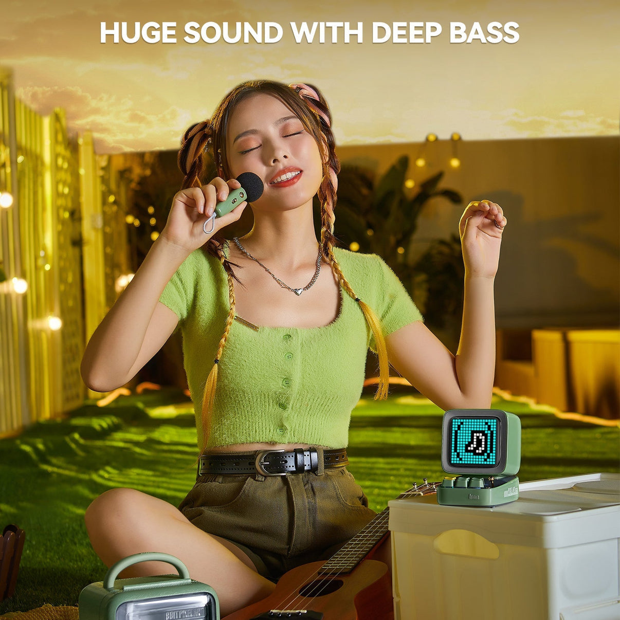 Divoom Ditoo-Mic Mini Karaoke Machine Pixel Art Singing Bluetooth Speaker Girl & Childer Gift - EdgeFollow