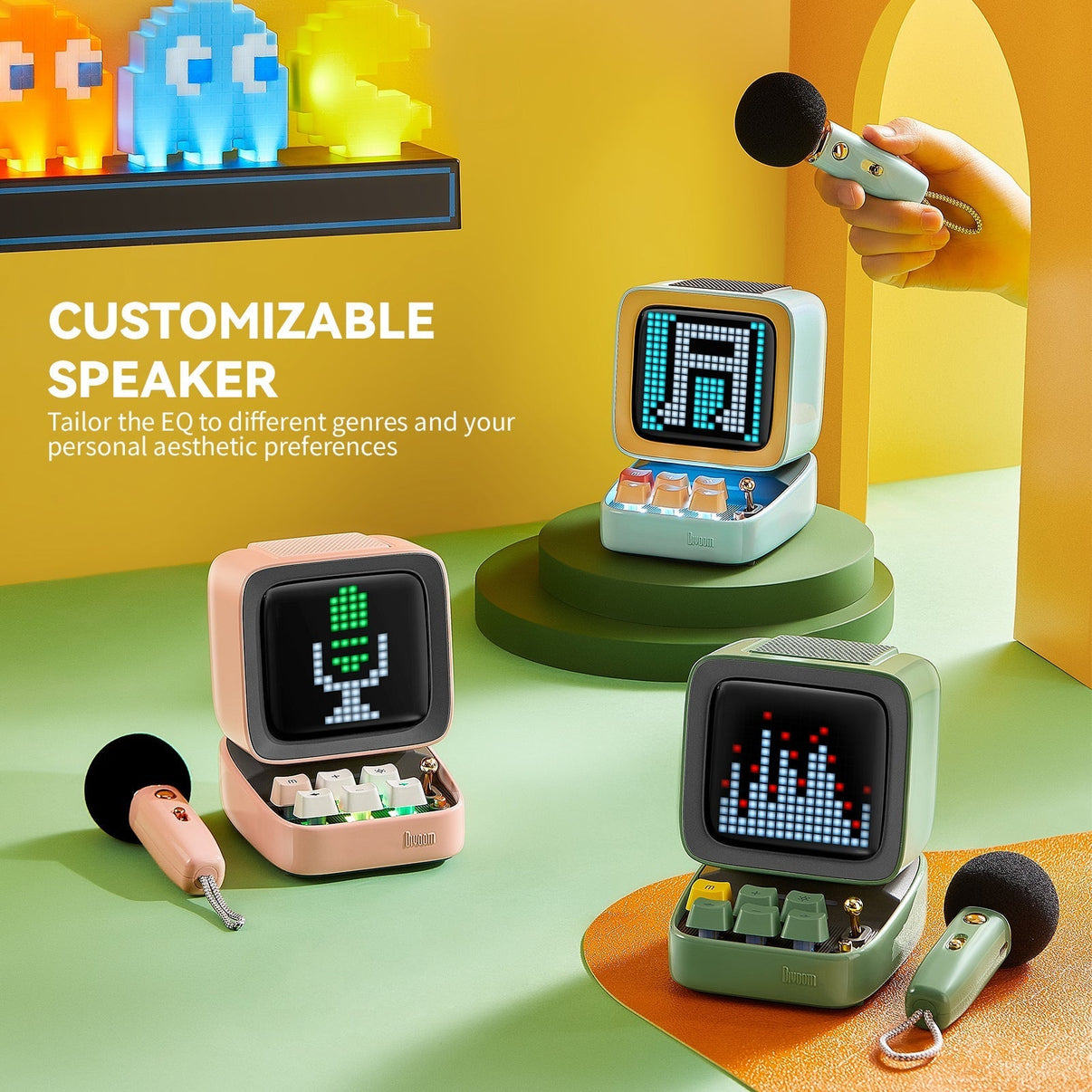 Divoom Ditoo-Mic Mini Karaoke Machine Pixel Art Singing Bluetooth Speaker Girl & Childer Gift - EdgeFollow