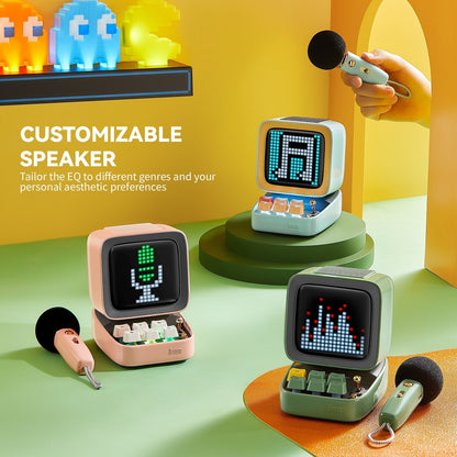 Divoom Ditoo-Mic Mini Karaoke Machine Pixel Art Singing Bluetooth Speaker Girl & Childer Gift - EdgeFollow
