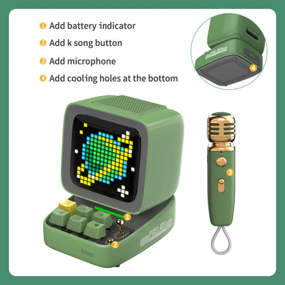Divoom Ditoo-Mic Mini Karaoke Machine Pixel Art Singing Bluetooth Speaker Girl & Childer Gift - EdgeFollow