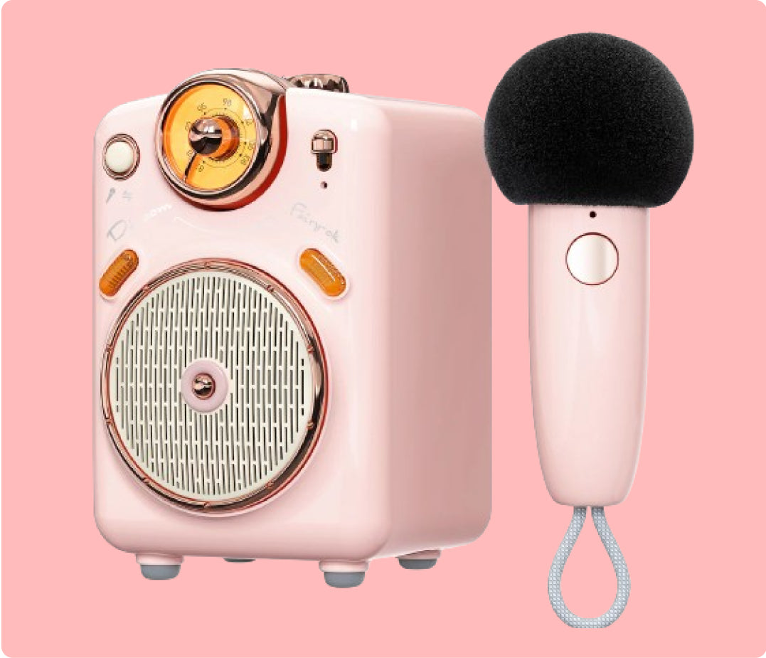 Divoom Fairy-OK Retro Mini Karaoke Bluetooth Speaker With Microphone Girl & Children Gift - EdgeFollow