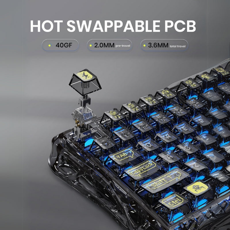 GravaStar Mercury K1 Lite 75% Wireless Mechanical Gaming Keyboard Gasket Hot Swappable Boy Gift - EdgeFollow