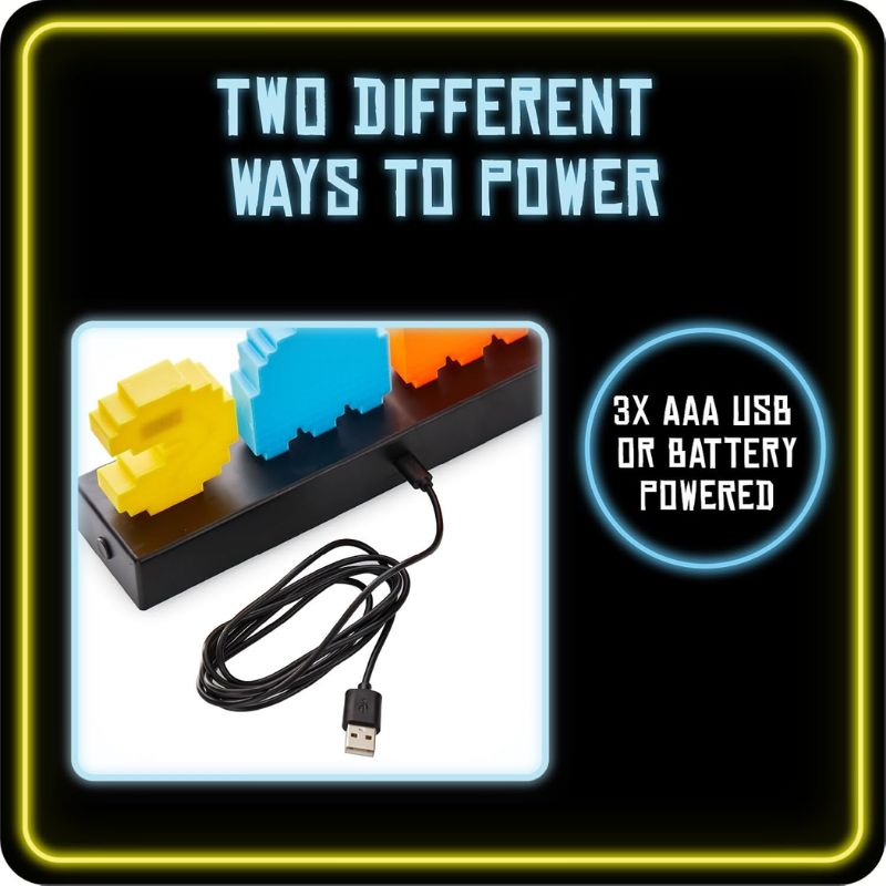 Paladone Pac Man and Ghosts Light 3D Pixel Lamp LED Game Icon Night Light Boy Gift - EdgeFollow