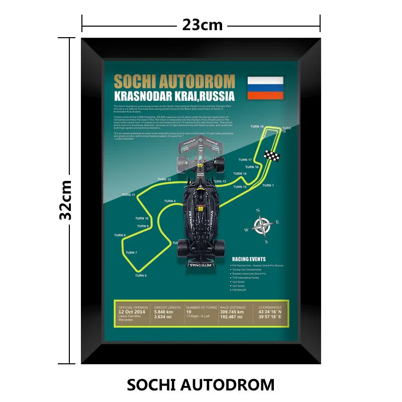 F1 Frame - Mercedes Benz W14 - Lewis Hamilton #44 | Various Tracks | Formula 1 gift (With Car) - EdgeFollow