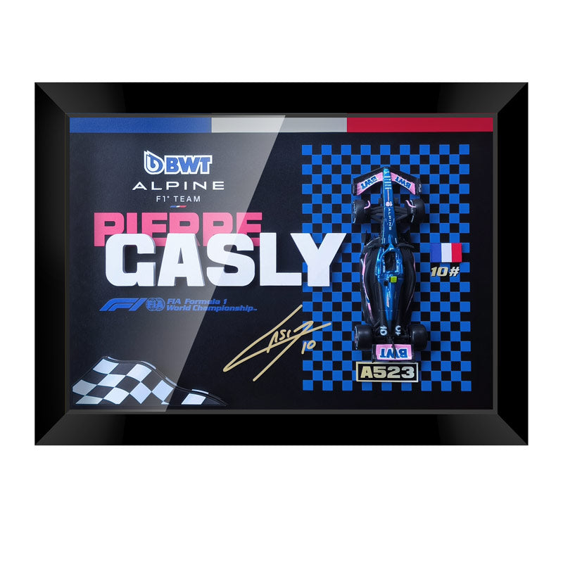 Alpine A523 #10 Pierre Gasly Signature F1 Diecast Car – 3D Framed Wall Art for Collectors