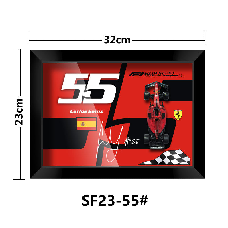 Ferrari SF-23 /24 No.55 – Carlos Sainz Signature F1 Diecast Car – 3D Framed Wall Art for Collectors