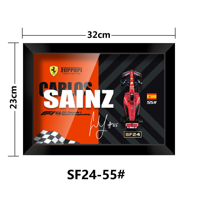 Ferrari SF-23 /24 No.55 – Carlos Sainz Signature F1 Diecast Car – 3D Framed Wall Art for Collectors