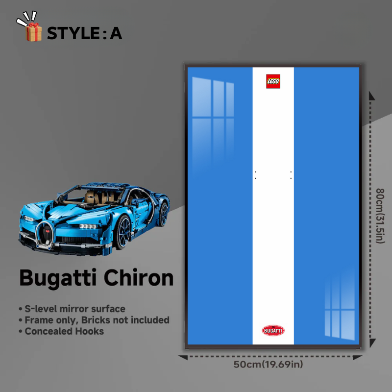 LED Wall Display Frame for LEGO® Technic F1 42083 Bugatti Chiron