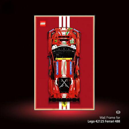 LED Wall Display Frame for LEGO® Technic F1  Ferrari 488 GTE ''AF Corse #51'' 42125 Showcase