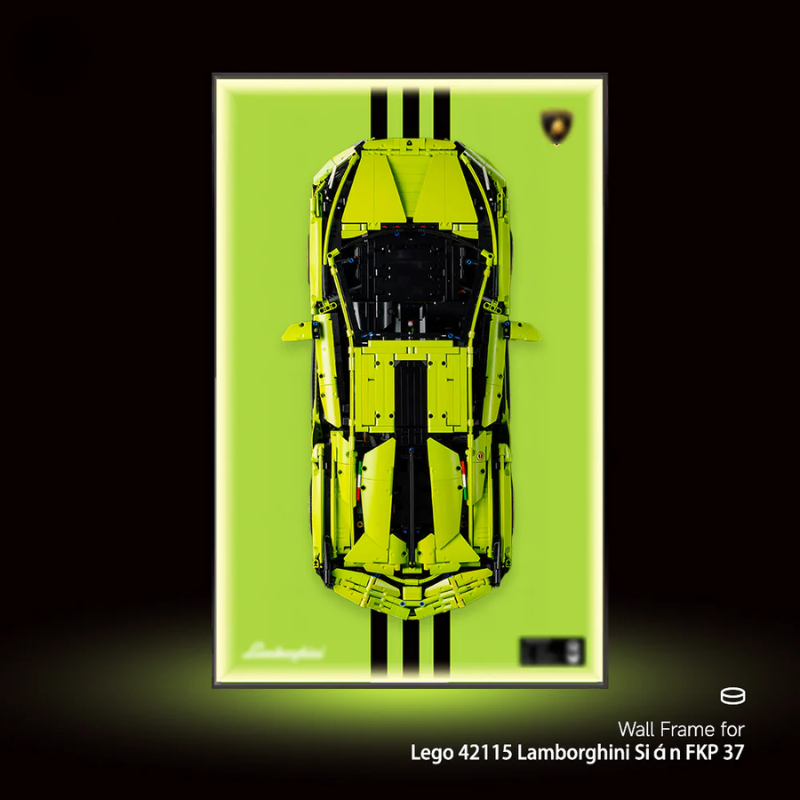 LED Wall Display Frame for LEGO® Technic F1 42115 Lamborghini Sián FKP 37 Showcase
