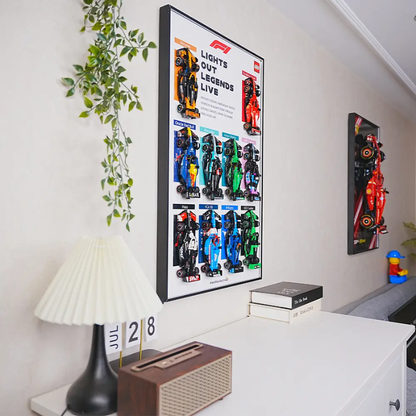 LEGO™ LED Wall-Mount Frame for Speed Champions F1 10-Car Race Car – Team Edition