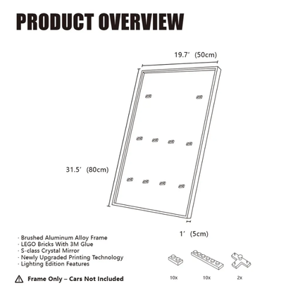 LEGO™ LED Wall-Mount Frame for Speed Champions F1 10-Car Race Car – Team Edition