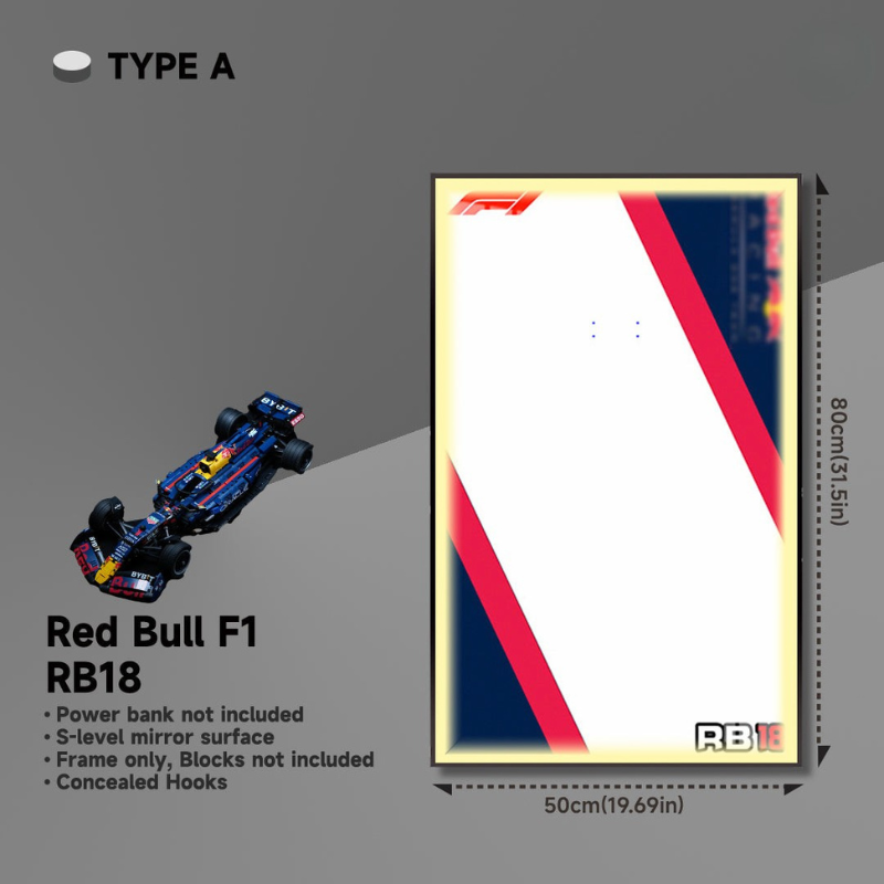 Wall Display Frame for F1 Red Bull RB18 Moc - EdgeFollow