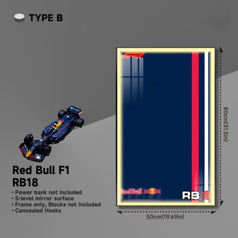 Wall Display Frame for F1 Red Bull RB18 Moc - EdgeFollow