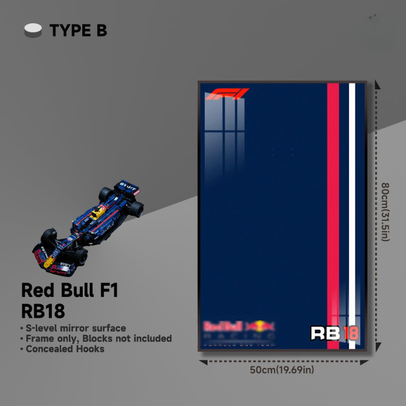 Wall Display Frame for F1 Red Bull RB18 Moc - EdgeFollow