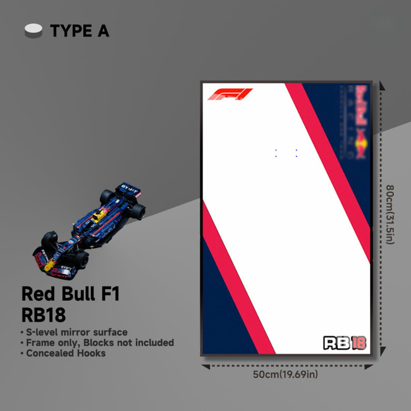 Wall Display Frame for F1 Red Bull RB18 Moc - EdgeFollow