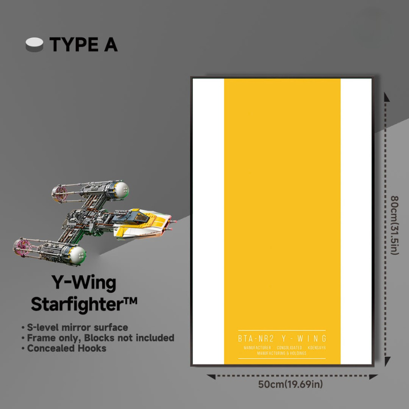 Wall Display Frame for LEGO® Star Wars 75181 Y-Wing Starfighter™ - EdgeFollow