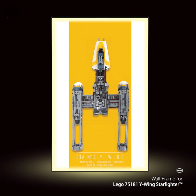 Wall Display Frame for LEGO® Star Wars 75181 Y-Wing Starfighter™ - EdgeFollow