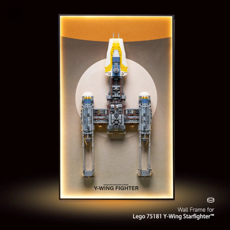 Wall Display Frame for LEGO® Star Wars 75181 Y-Wing Starfighter™ - EdgeFollow