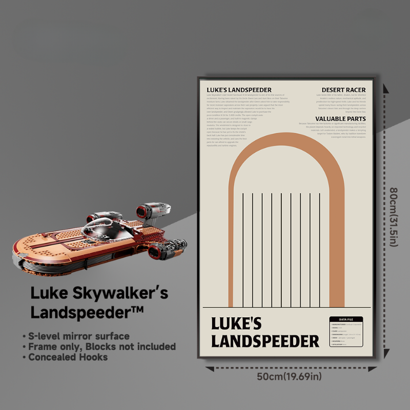 Wall Display Frame for LEGO® Star Wars 75341 Luke Skywalker’s Landspeeder™ - EdgeFollow