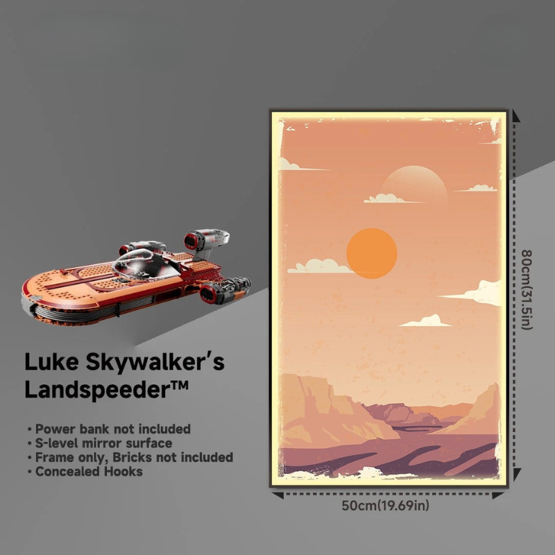 Wall Display Frame for LEGO® Star Wars 75341 Luke Skywalker’s Landspeeder™ - EdgeFollow