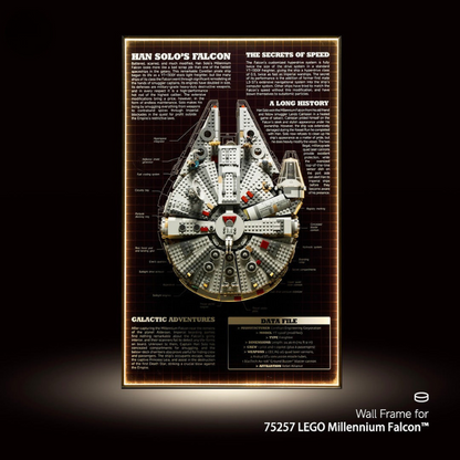 Display frame for LEGO® STAR WARS™ 75257 Millennium Falcon™