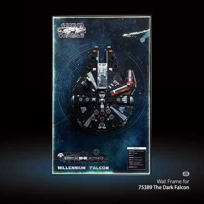 Display frame for LEGO® STAR WARS™ Dark Millennium Falcon 75389