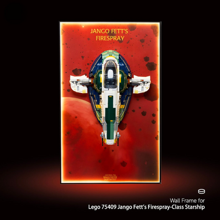 Wall Display frame for LEGO® STAR WARS™ 75409 Jango Fett's Firespray-Class Starship LEGO Gift