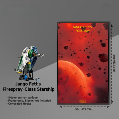 Wall Display frame for LEGO® STAR WARS™ 75409 Jango Fett's Firespray-Class Starship LEGO Gift