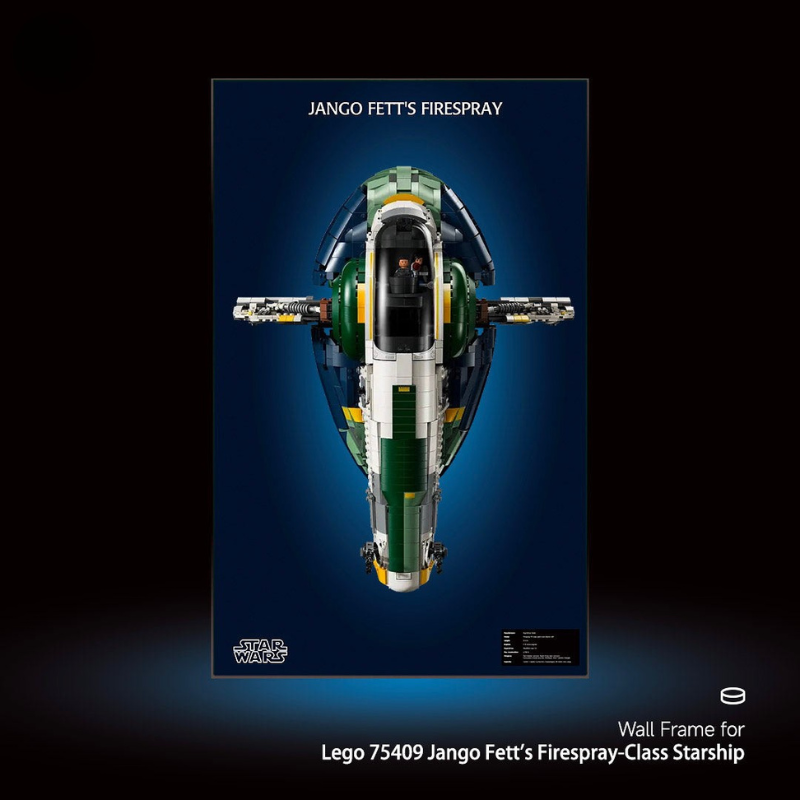 Wall Display frame for LEGO® STAR WARS™ 75409 Jango Fett's Firespray-Class Starship LEGO Gift - EdgeFollow
