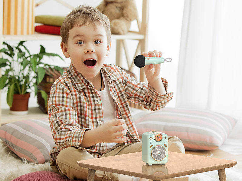 Divoom Fairy-OK Retro Mini Karaoke Bluetooth Speaker With Microphone Girl & Children Gift - EdgeFollow