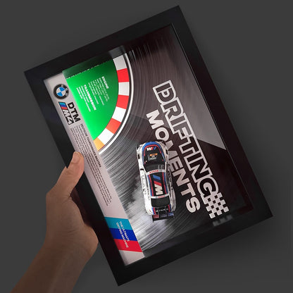BMW Le Mans Drift Car Model – LED Light-Up 3D Frame Wall Art | Racing Collectible