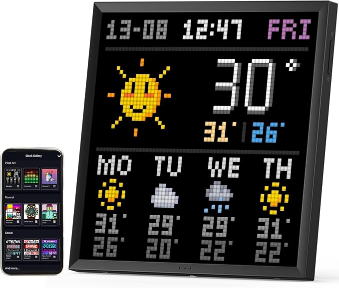 Divoom Pixoo-64 WiFi Pixel Art Display With A 64x64 LED Panel Gaming Deaktop Setup Girl & Boy Gift - EdgeFollow