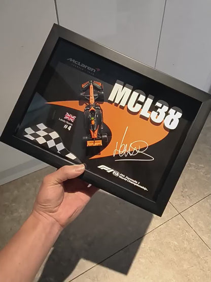 McLaren MCL38/60 #4 Lando Norris Signature F1 Diecast Car – 3D Framed Wall Art for Collectors