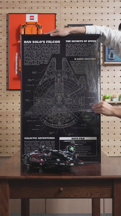 Display frame for LEGO® STAR WARS™ 75257 Millennium Falcon™