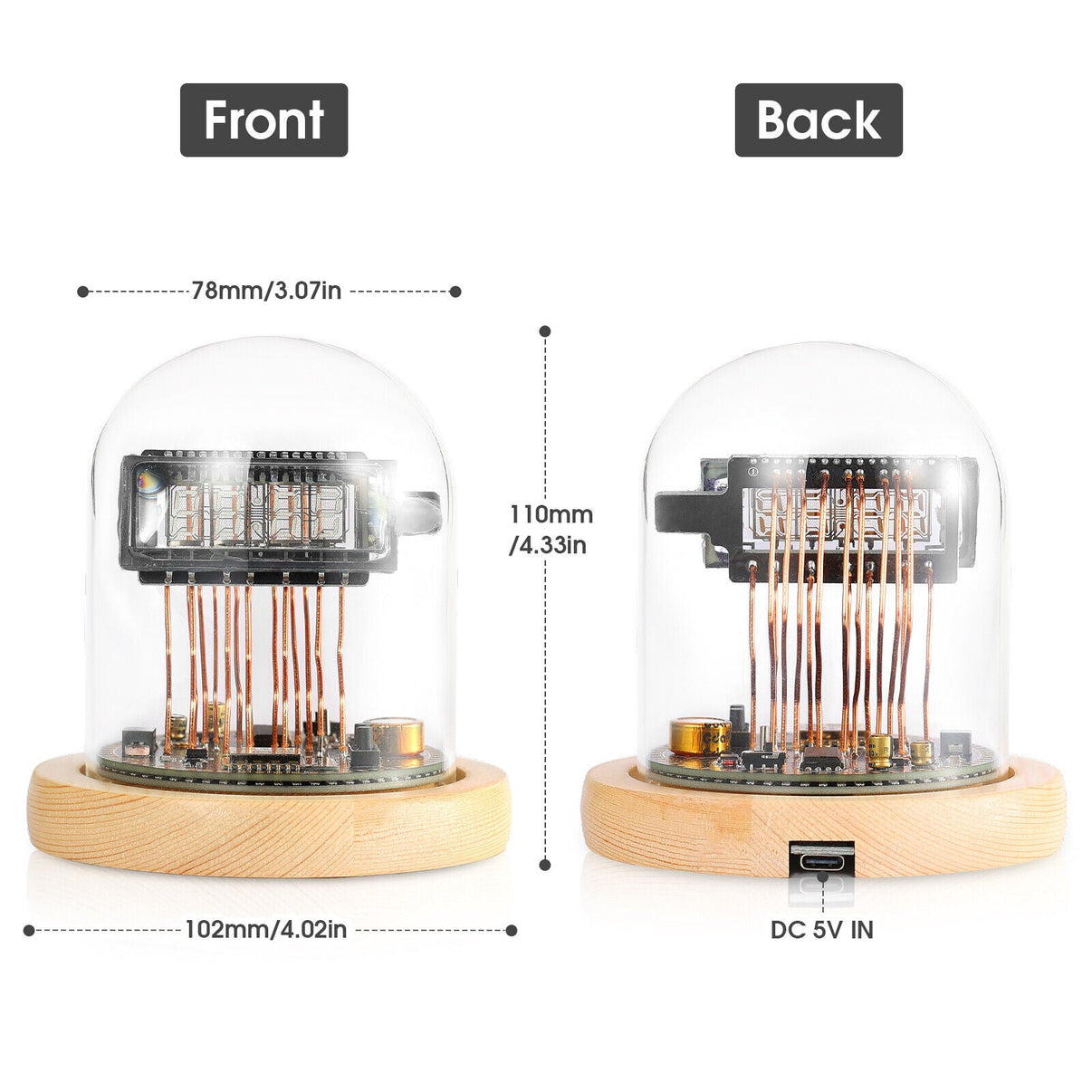 Vintage VFD Clock, WiFi RGB LED Display Nixie Tubes Clock Gaming Setup Desk Gift - EdgeFollow