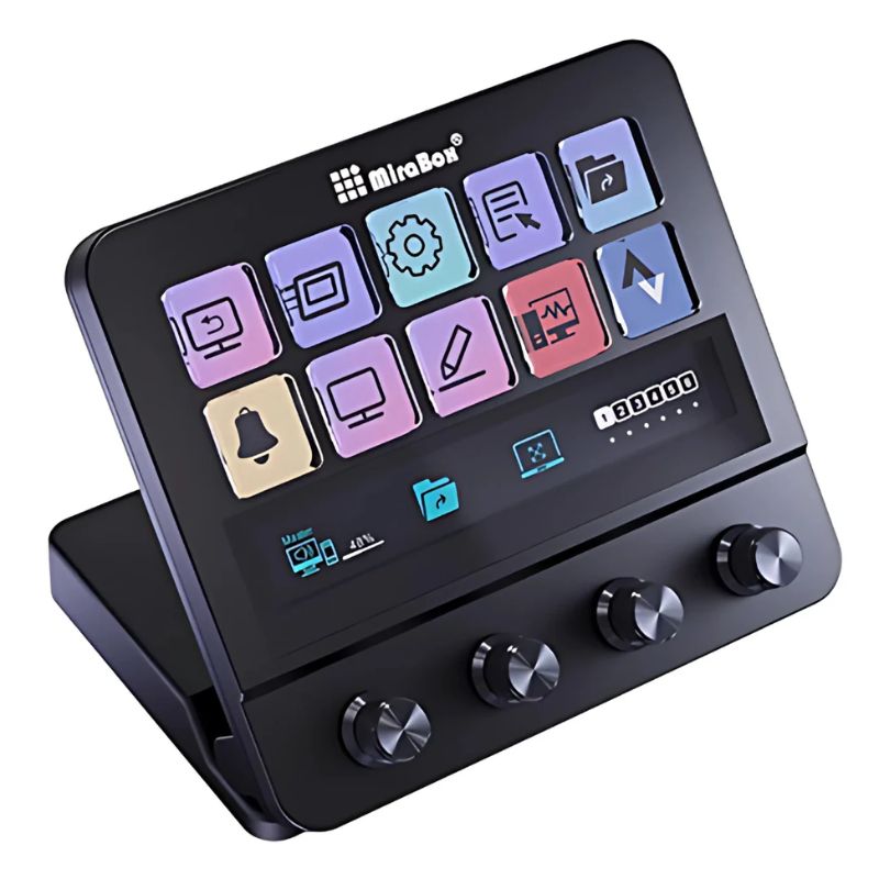 MiraBox N4 Stream Deck Studio Controller with Customisable Touch Strip Dials and LCD Keys - EdgeFollow