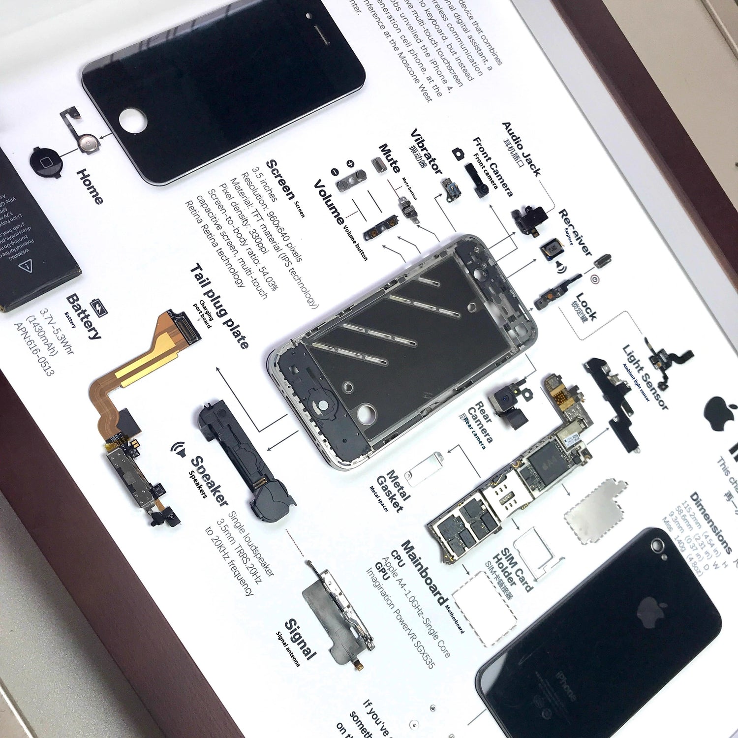 Disassembled iPhone Art With Frame  Gift For Apple Fans - EdgeFollow